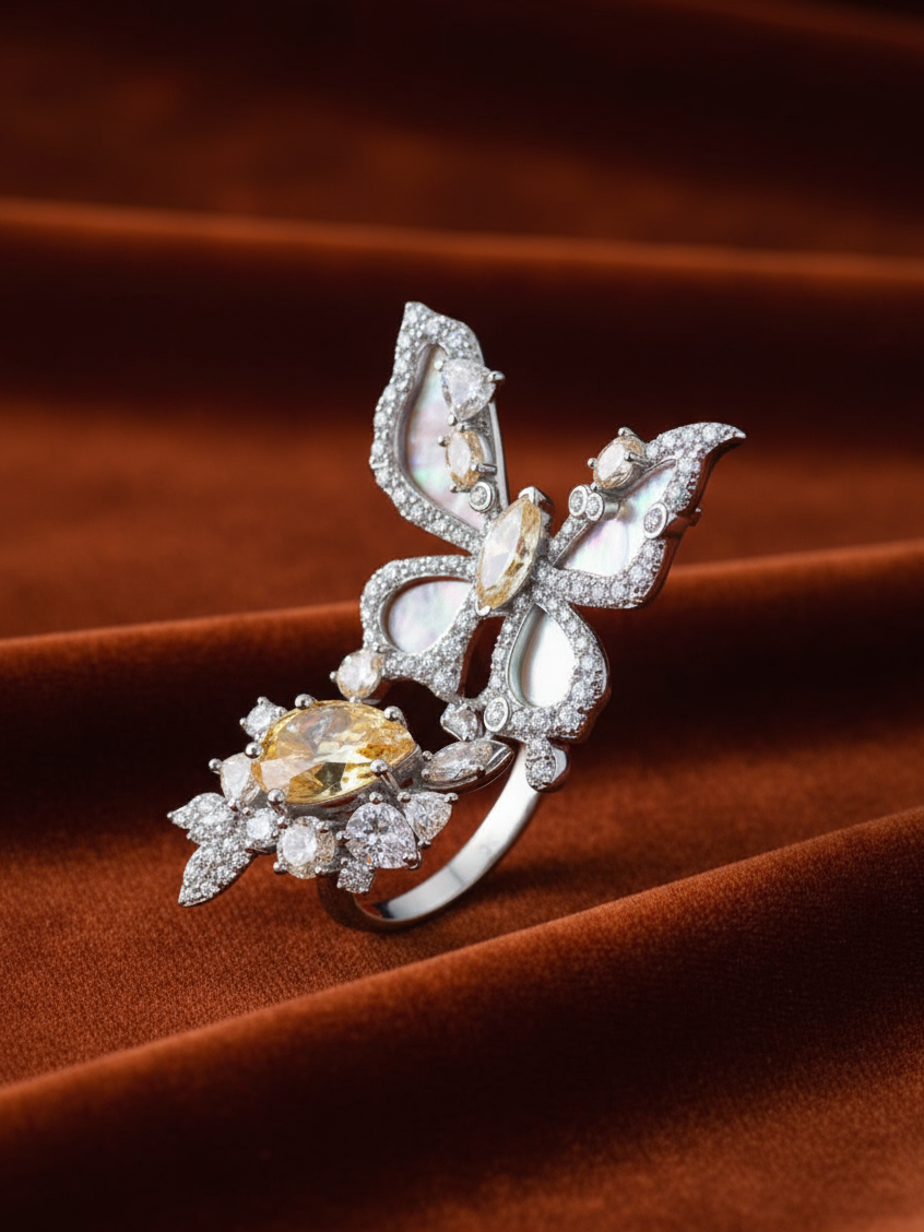 Butterfly Bloom Ivy Ring