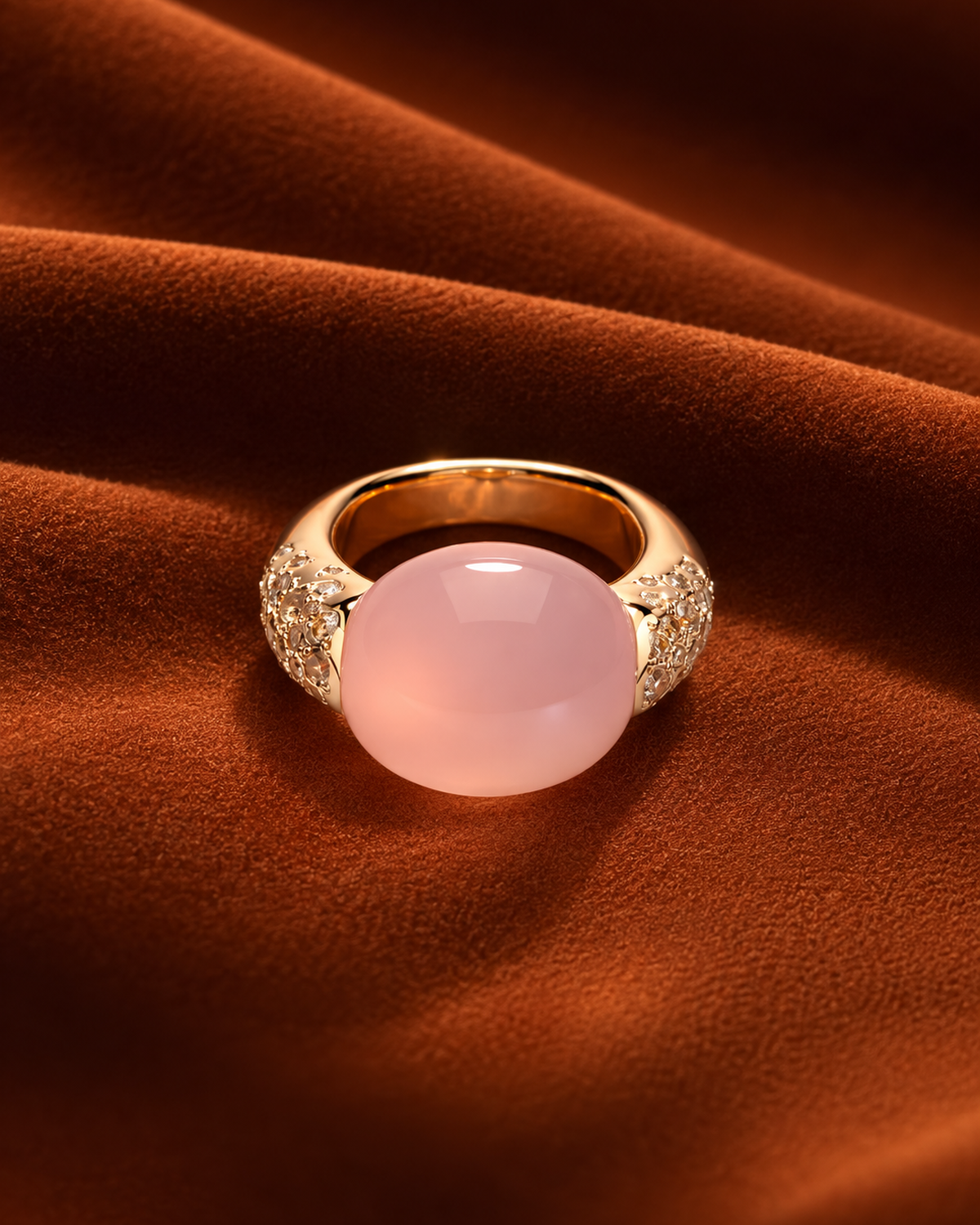 Blush Dome Crystal Ring by MONICONIC