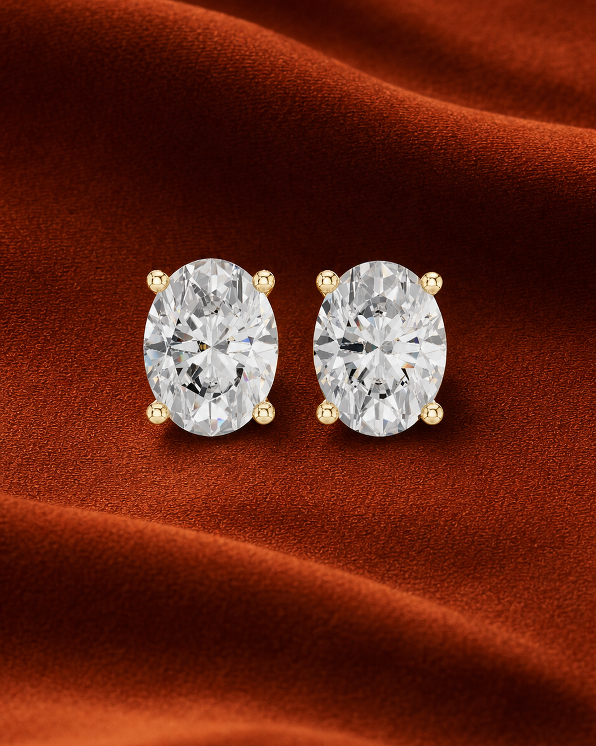 Oval Lab-Grown Diamond Stud Earrings by MONICONIC