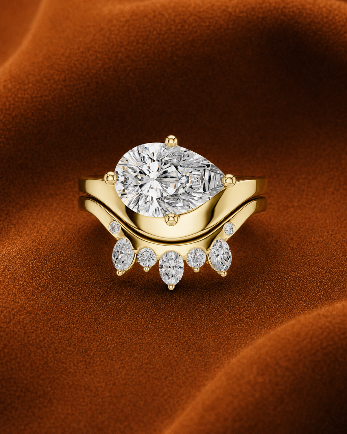 Pear-Cut Crown Ring by MONICONIC