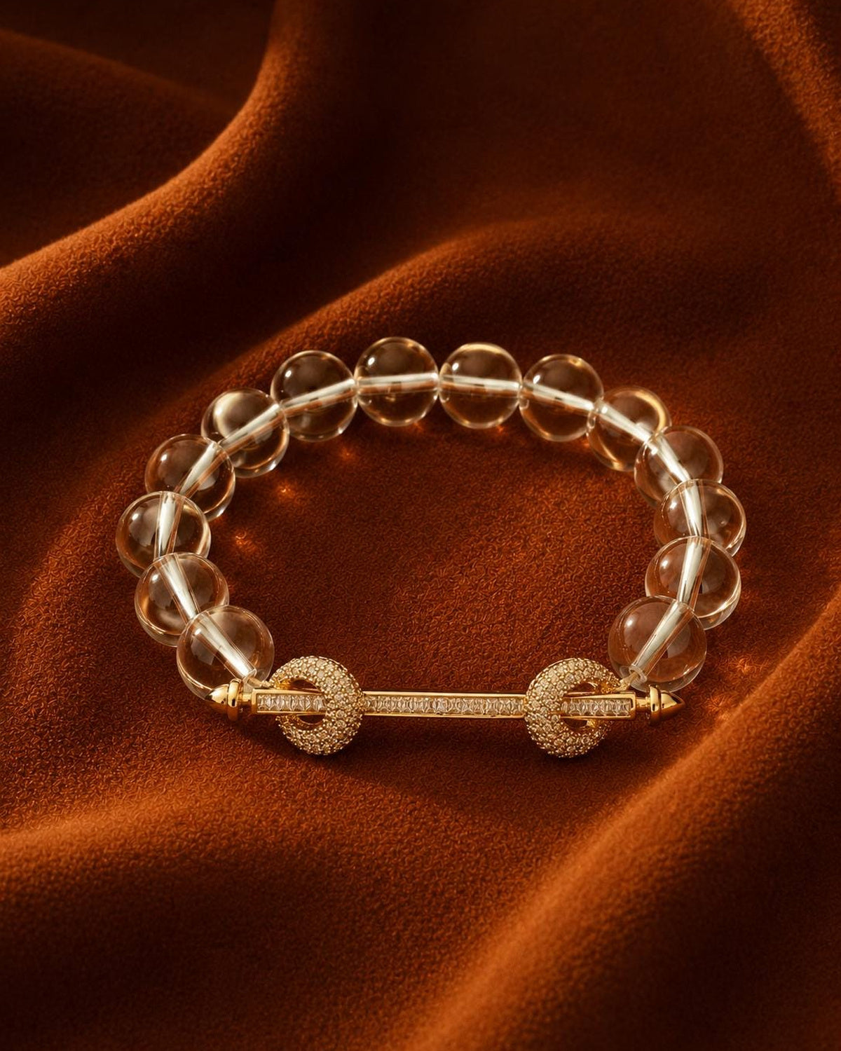 Clear Quartz Sculptural Bar Bracelet