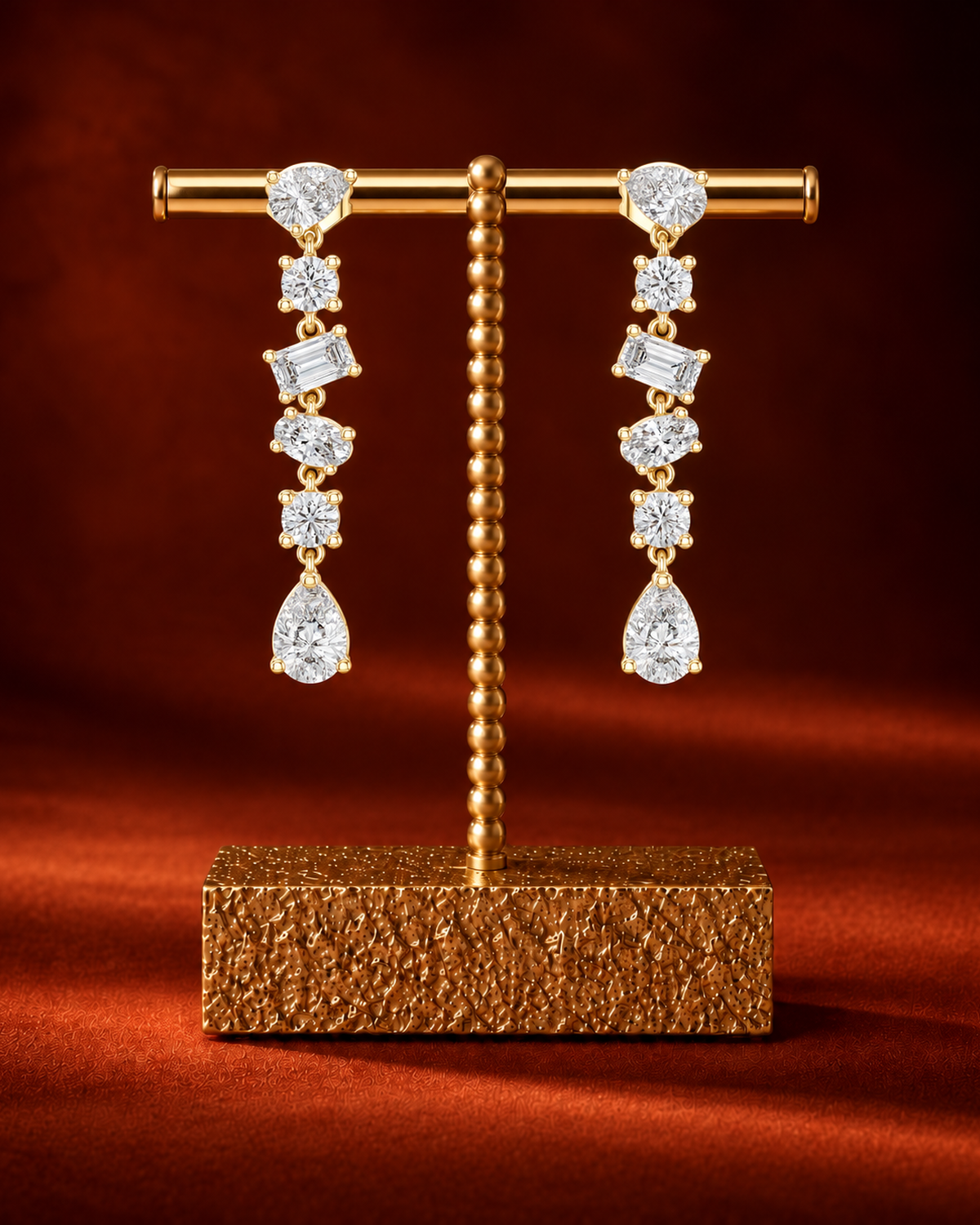 Mixed-Cut Diamond Drop Earrings by MONICONIC