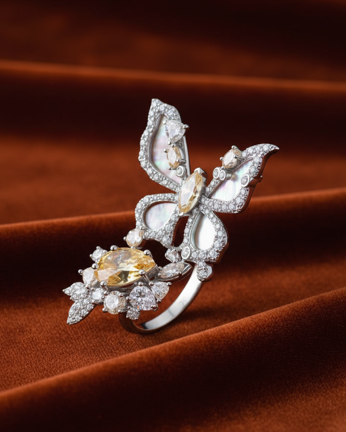 Butterfly Bloom Ivy Ring