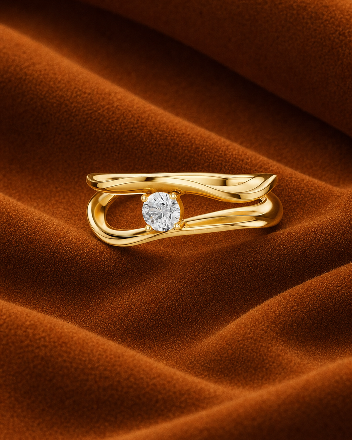Bypass Solitaire Ring by MONICONIC