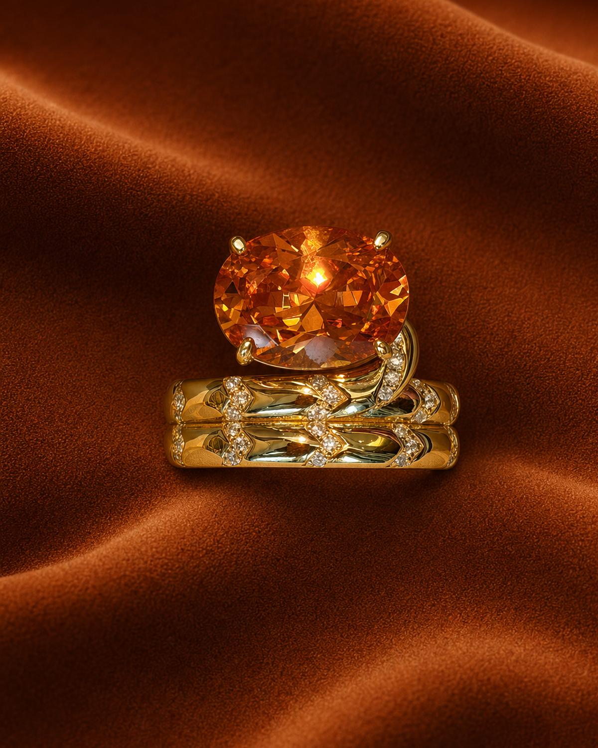Solar Ember Cocktail Ring by MONICONIC