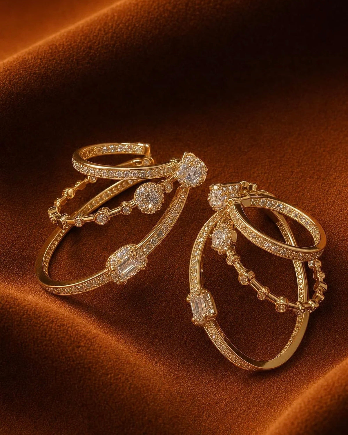 Crystal Hoop Statement Earrings