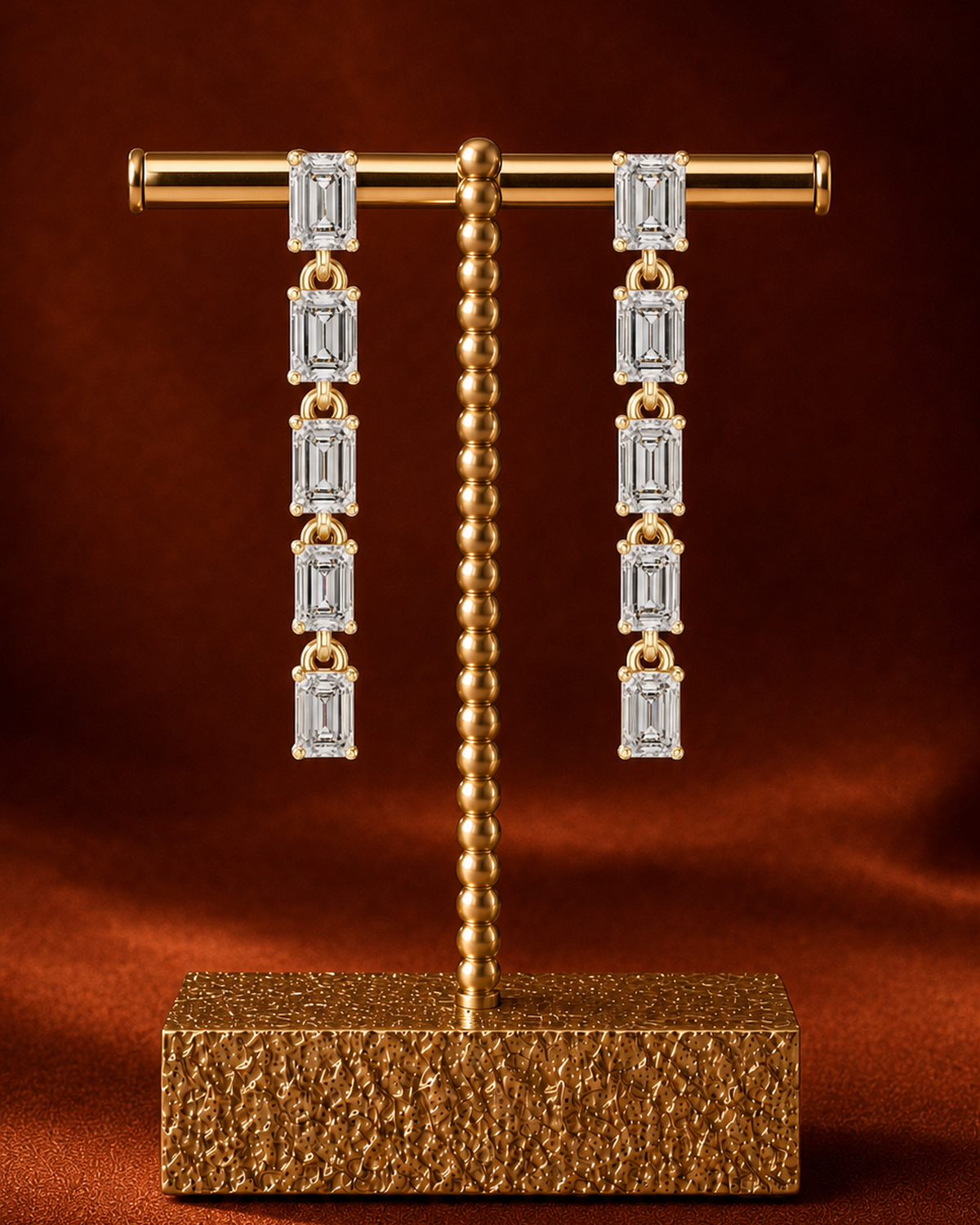 Emerald-Cut Lab-Grown Diamond Drop Earrings by MONICONIC
