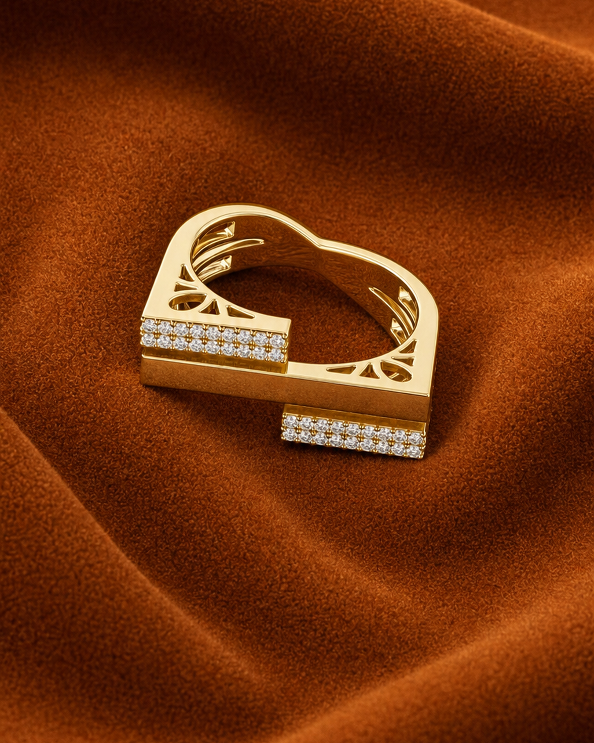 Double Bar Open Ring by MONICONIC