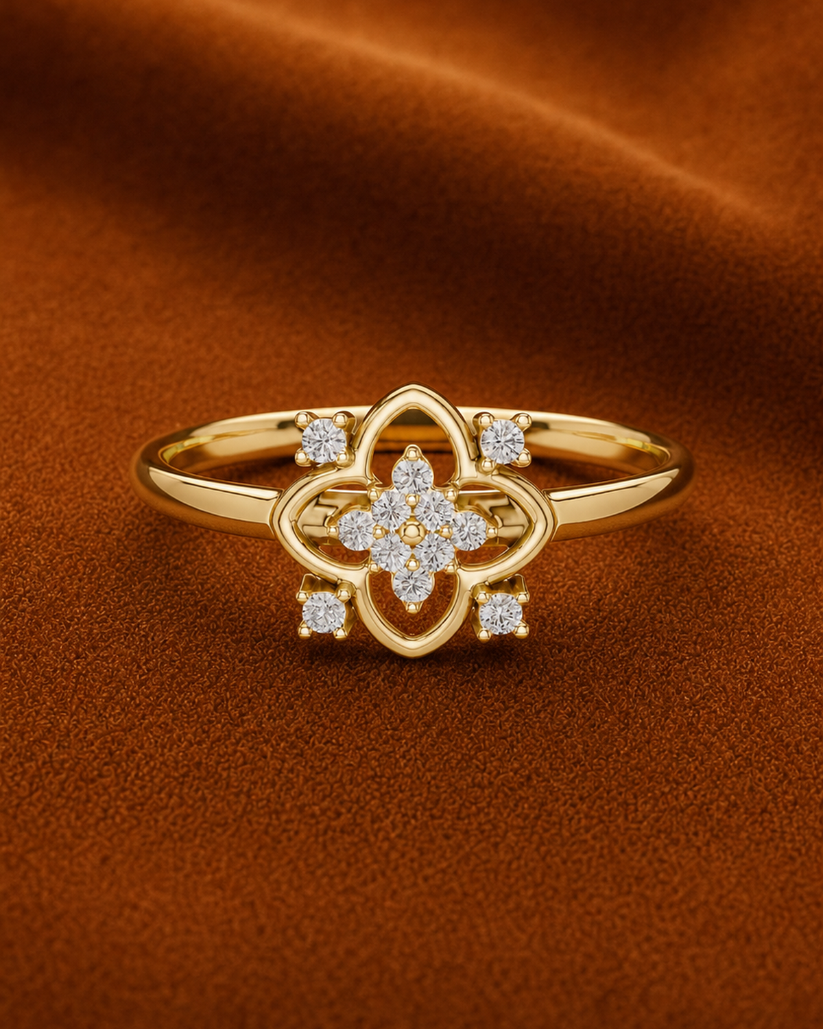 Openwork Quatrefoil Ring by MONICONIC