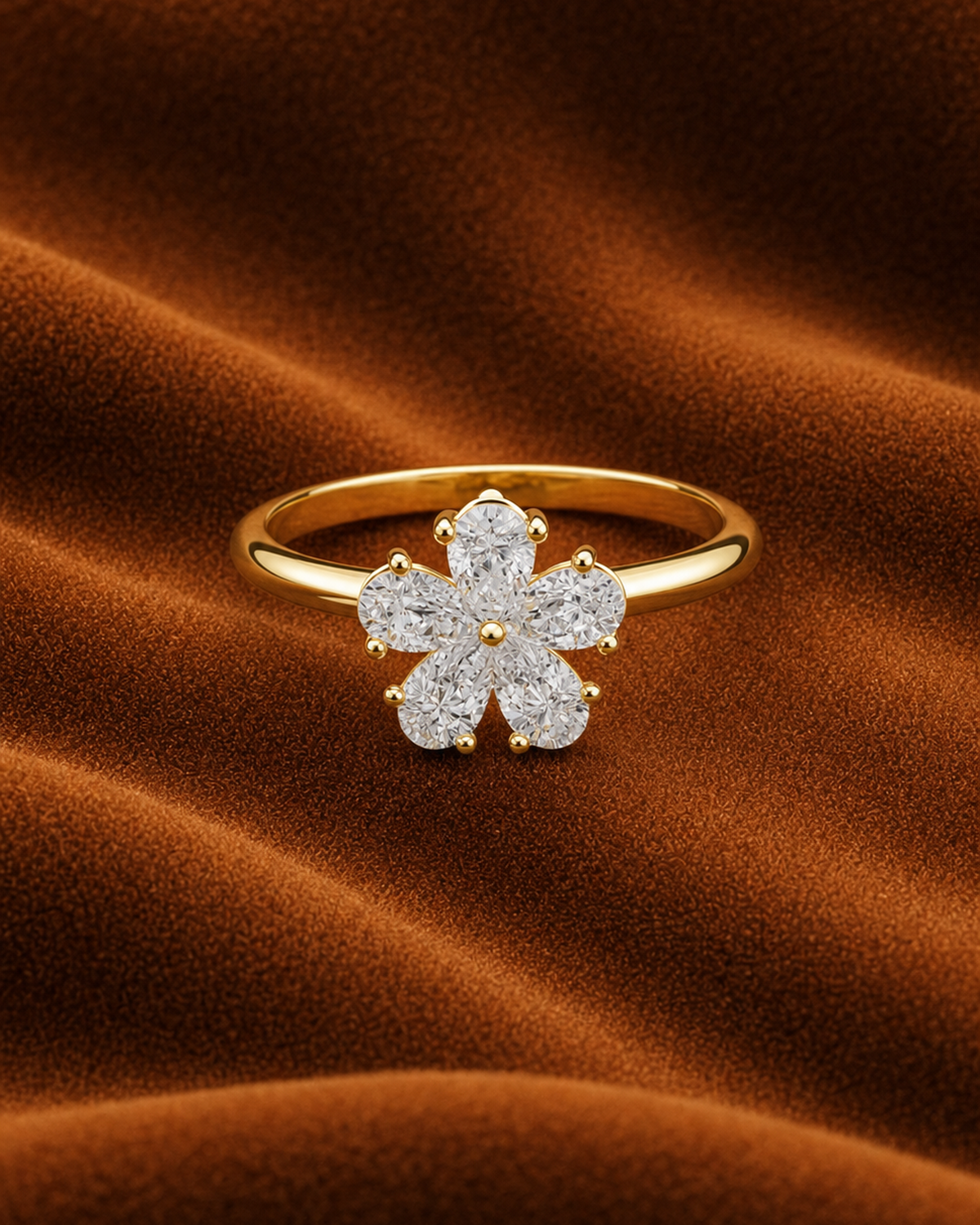 Pear Rosette Ring by MONICONIC
