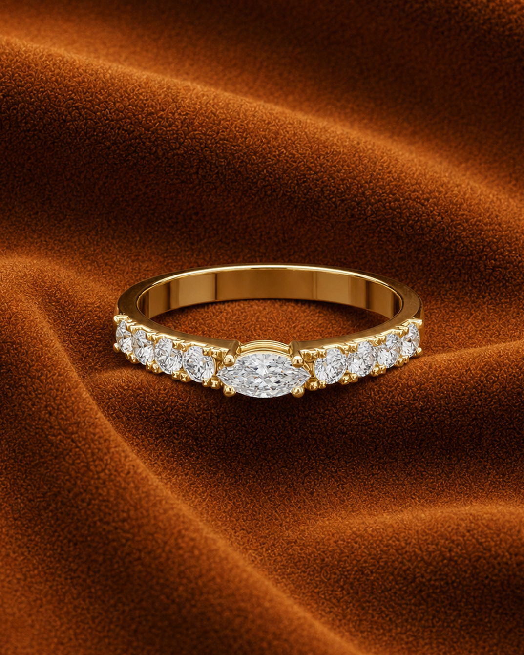 East West Marquise Pavé Ring by MONICONIC