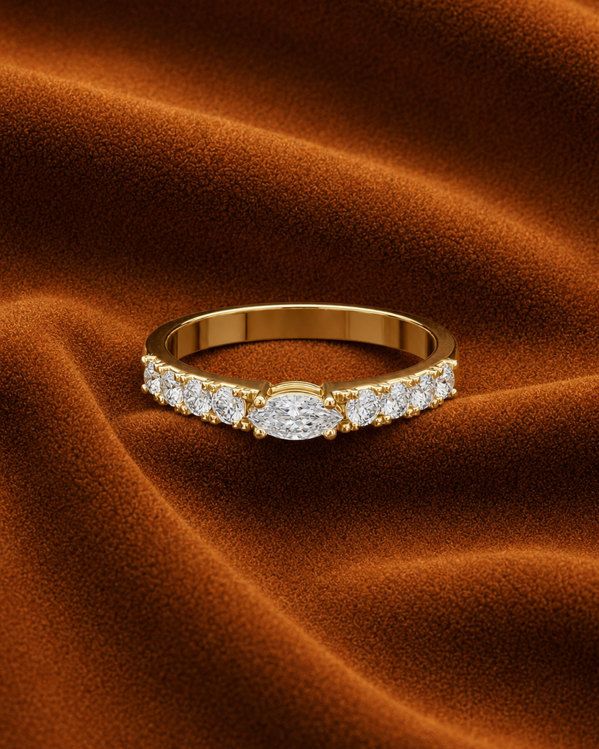 East West Marquise Pavé Ring by MONICONIC
