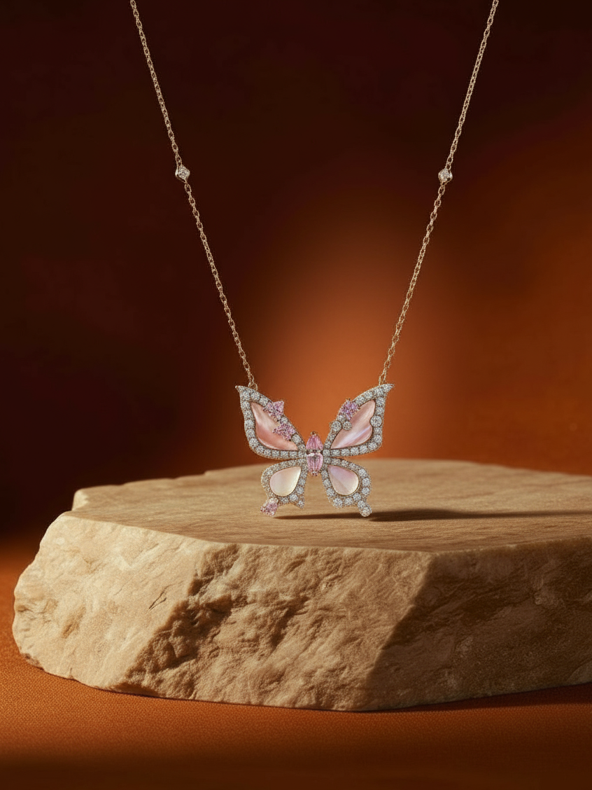Butterfly Bloom Pendant Necklace