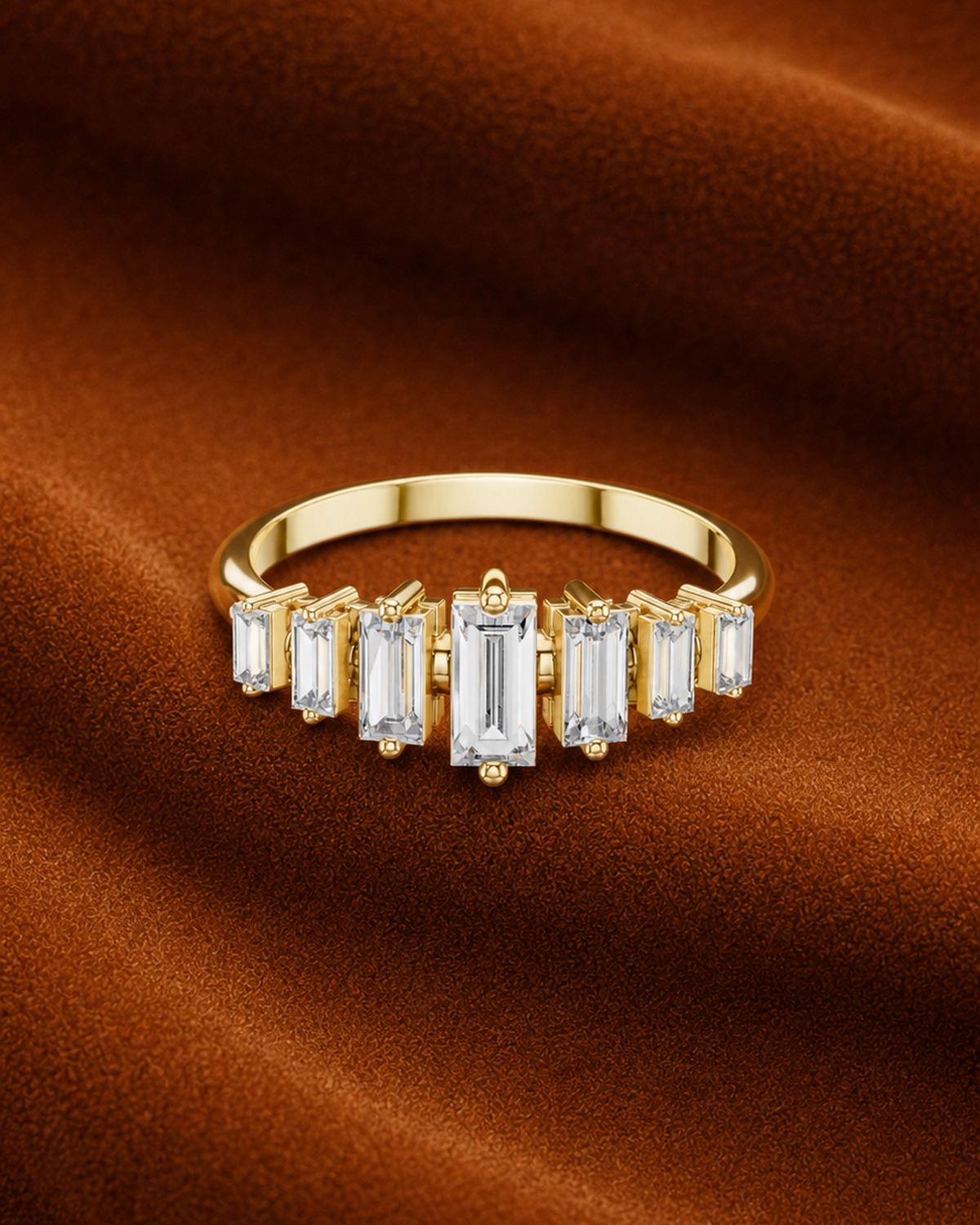 Graduated Baguette Ring by MONICONIC