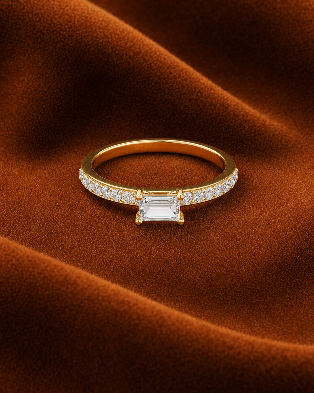East West Baguette Ring by MONICONIC