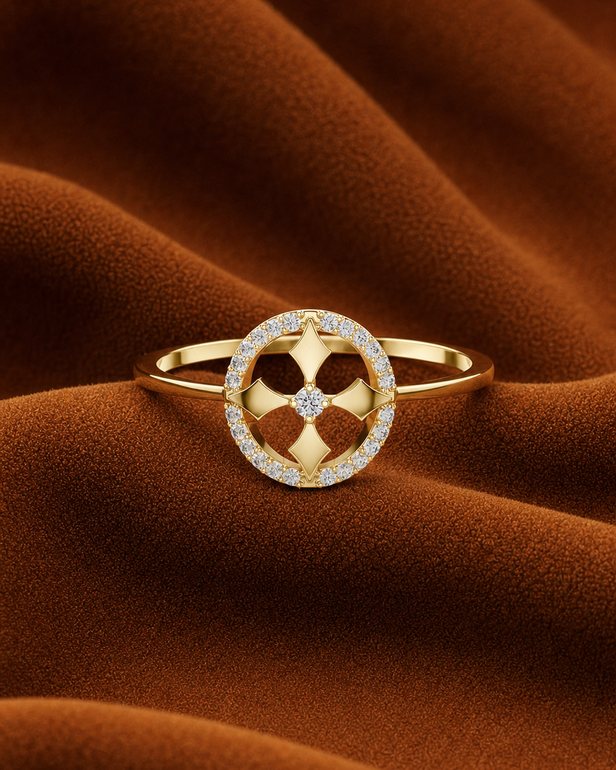 Quatrefoil Halo Ring by MONICONIC