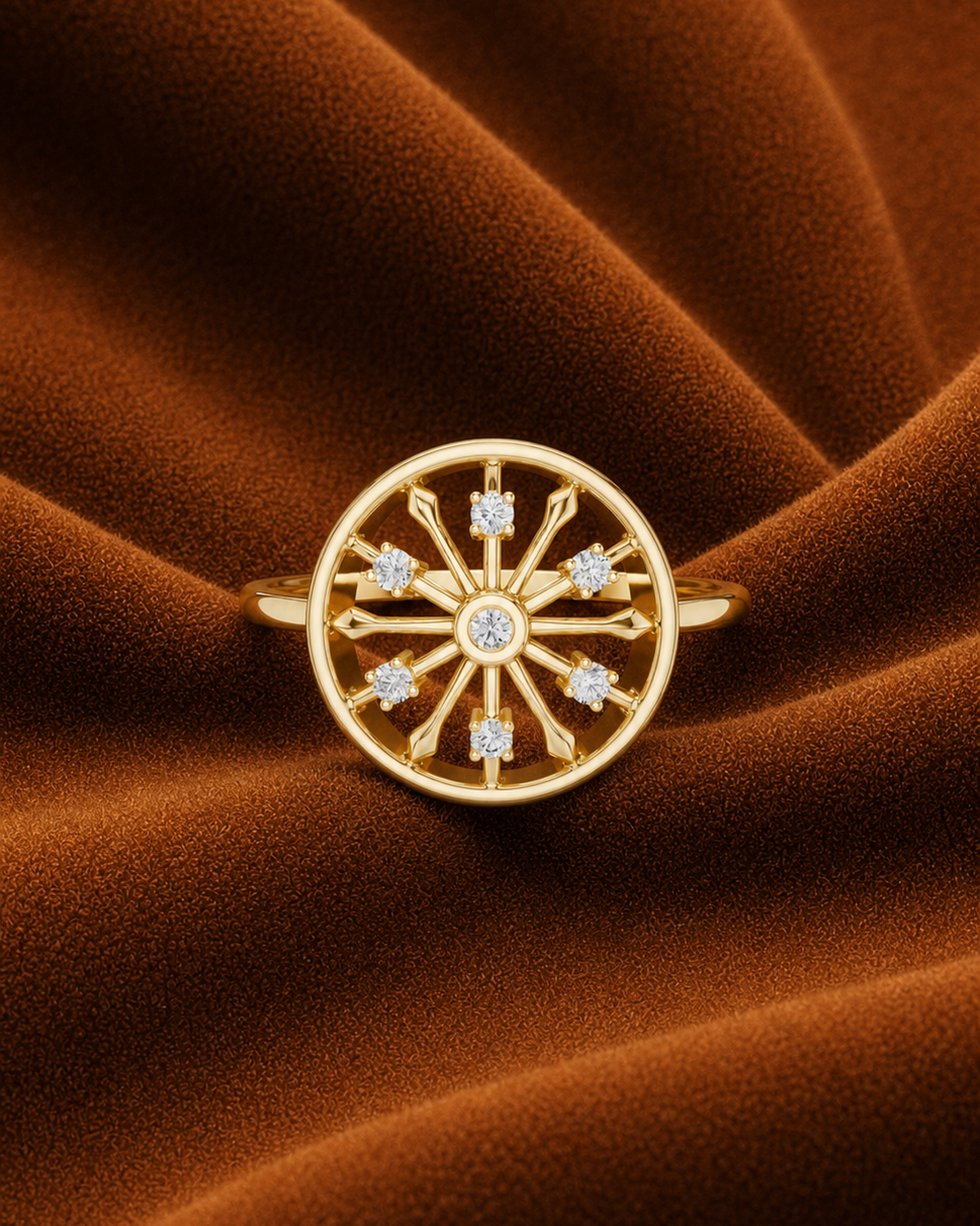 Sunburst Medallion Ring by MONICONIC
