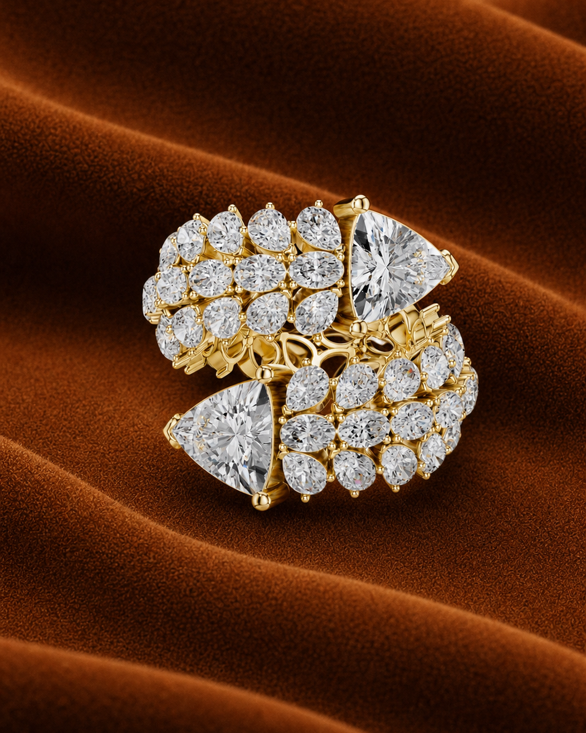 Twin Trillion Bypass Ring by MONICONIC