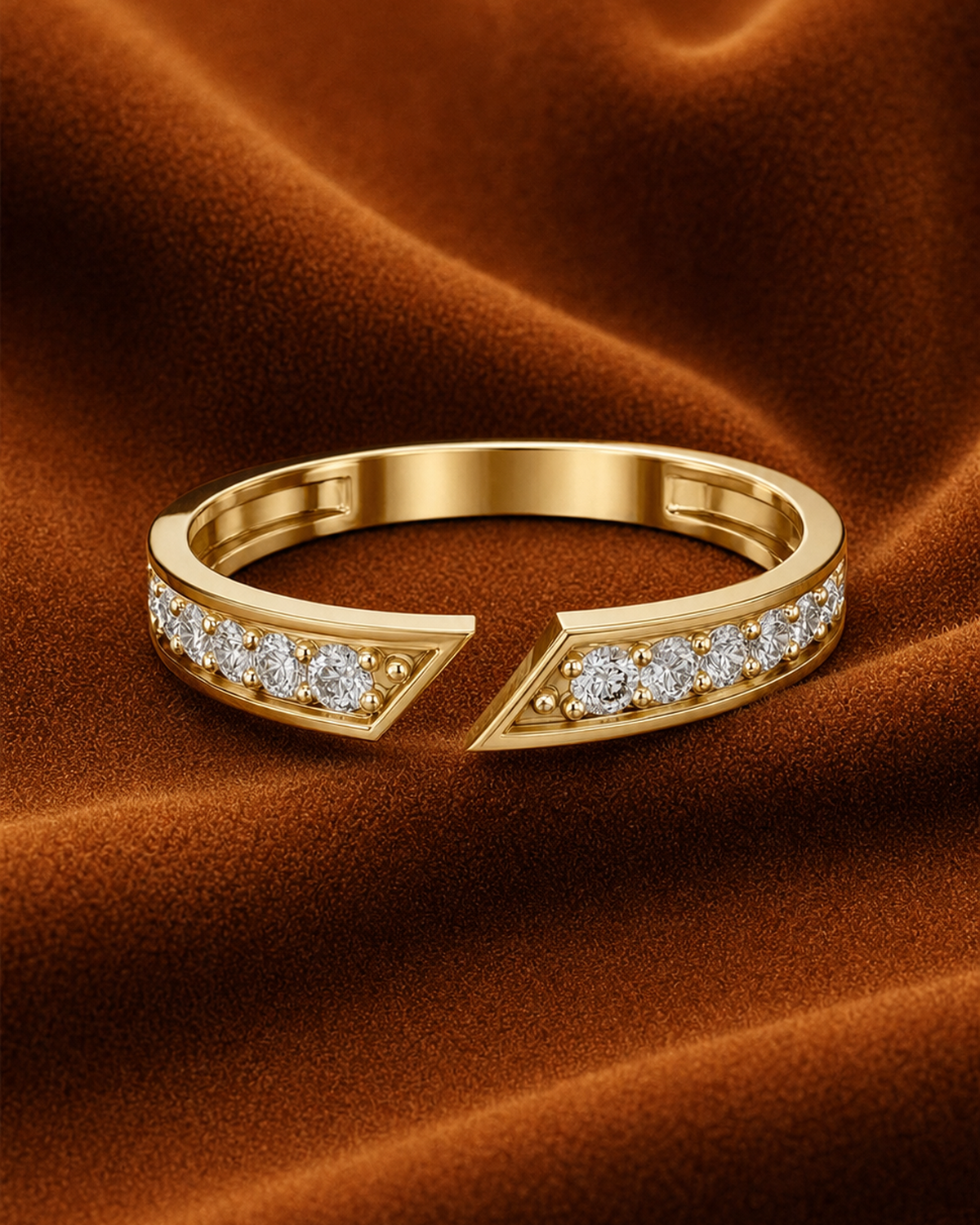 Open Chevron Pavé Ring by MONICONIC