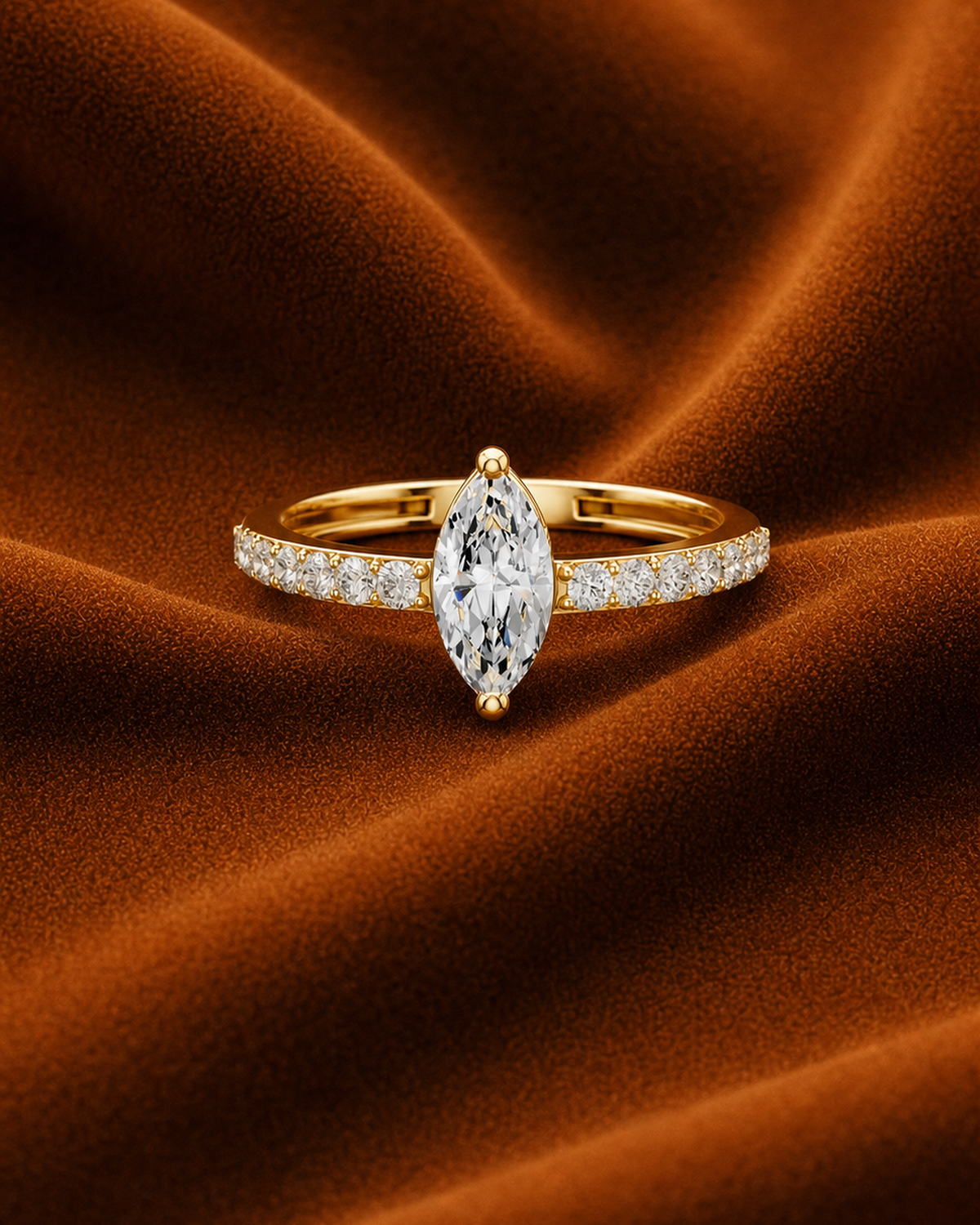 Marquise Collet Pavé Ring by MONICONIC