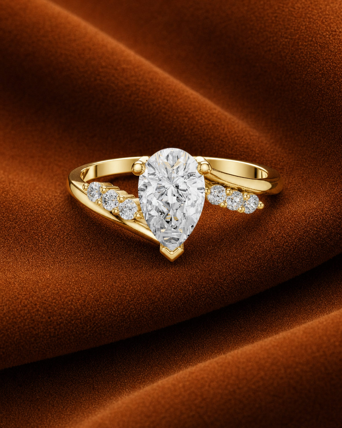 Pear Cut Split Shoulder Ring by MONICONIC