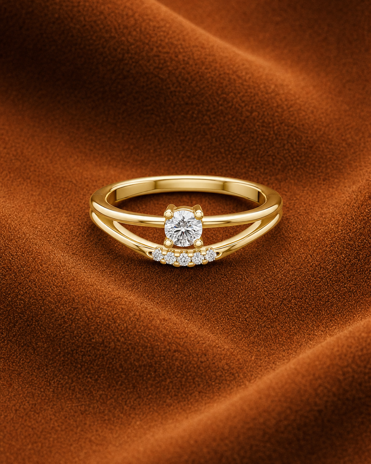 Arc Pavé Solitaire Ring by MONICONIC