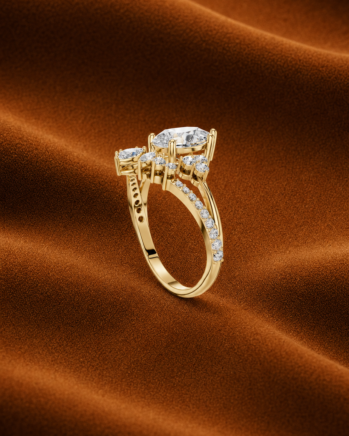 Pear Crown Cluster Ring by MONICONIC