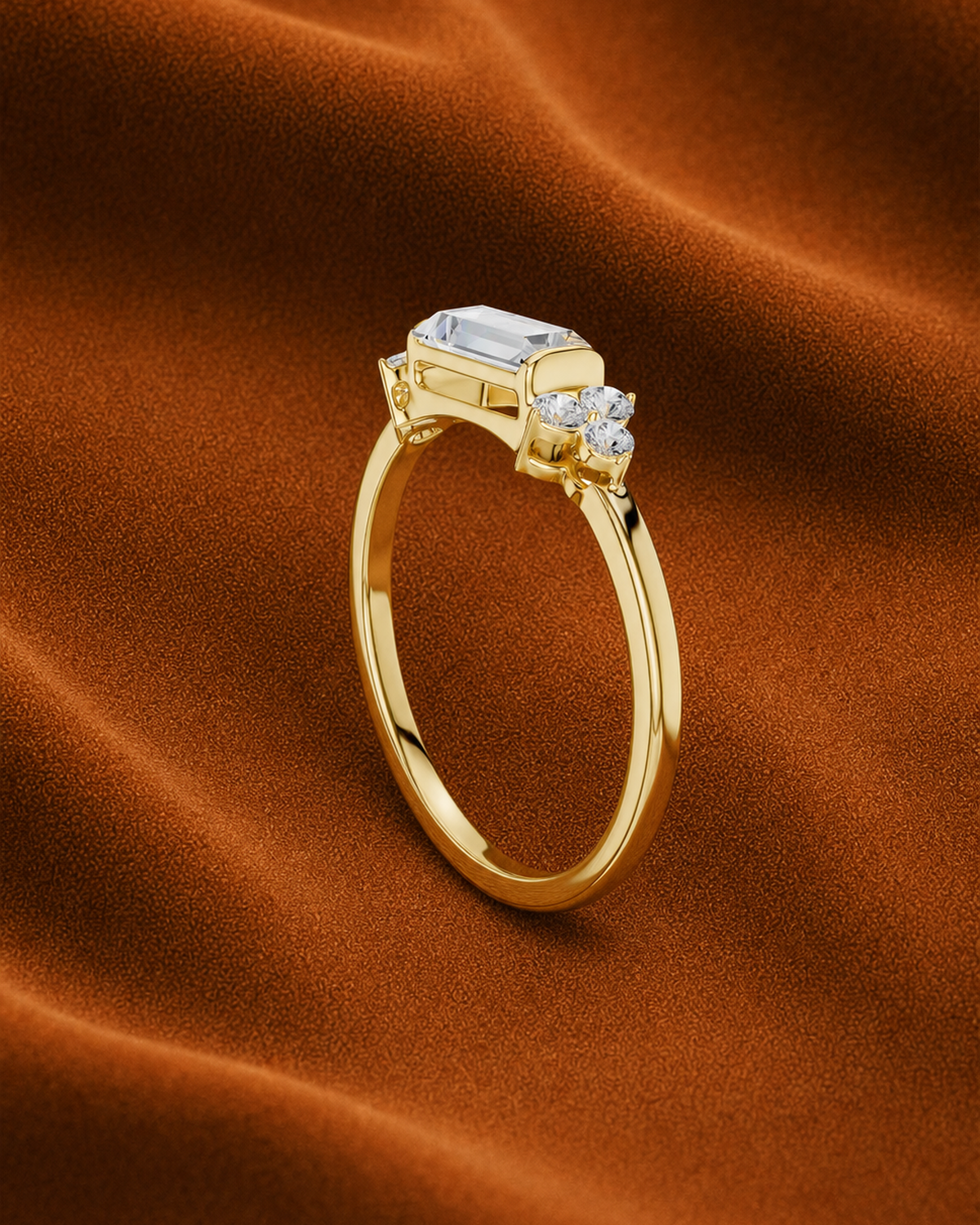 East-West Baguette Ring by MONICONIC