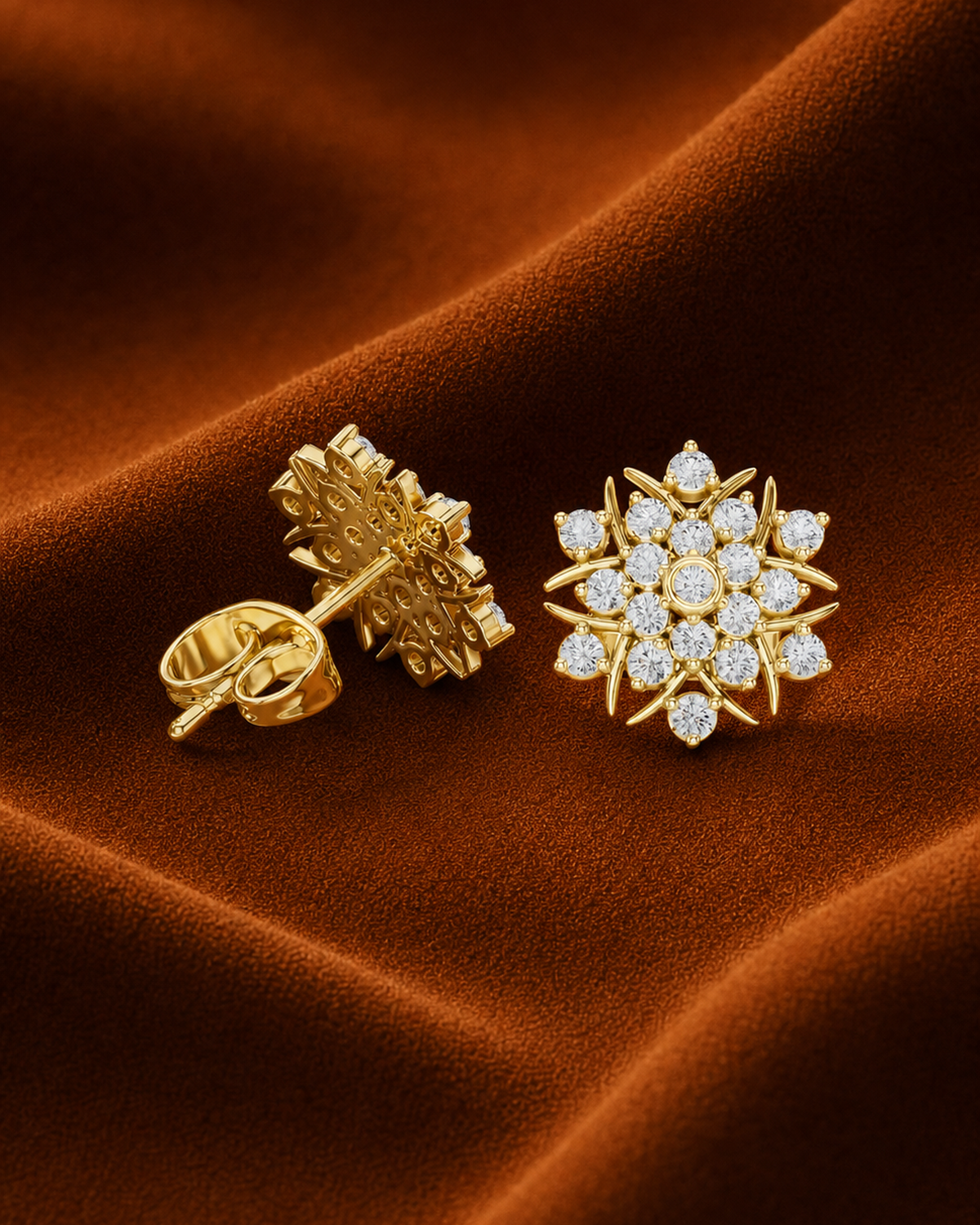 Starburst Diamond Stud Earrings by MONICONIC
