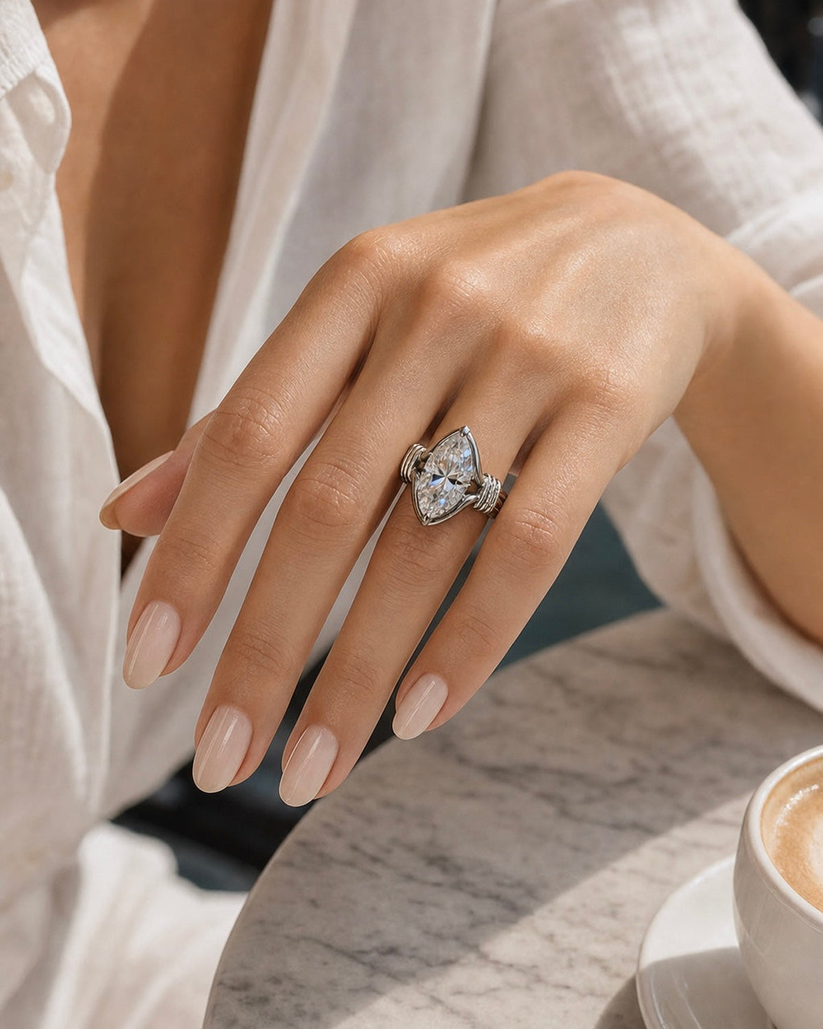 Marquise Trellis Cocktail Ring