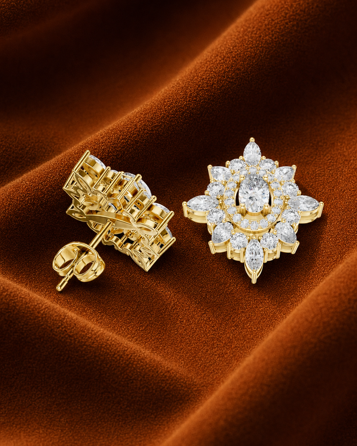 Sunburst Lab Grown Diamond Studs by MONICONIC