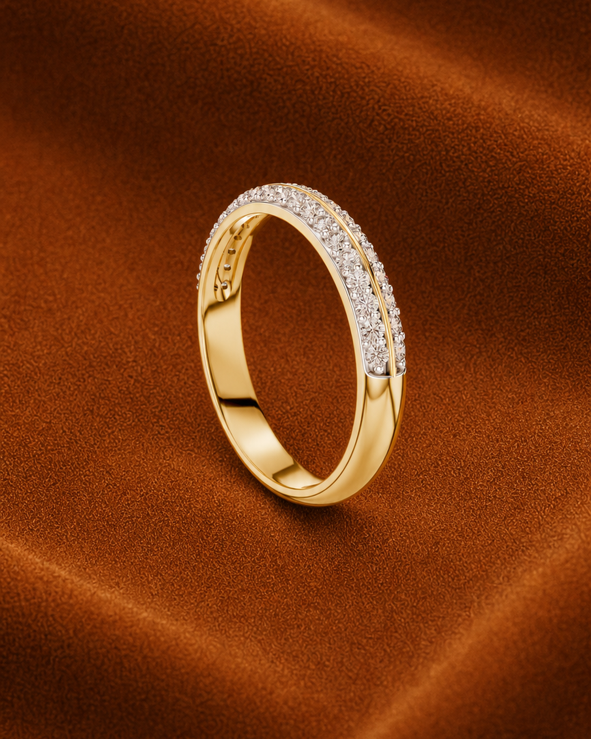 Double Pavé Diamond Band by MONICONIC