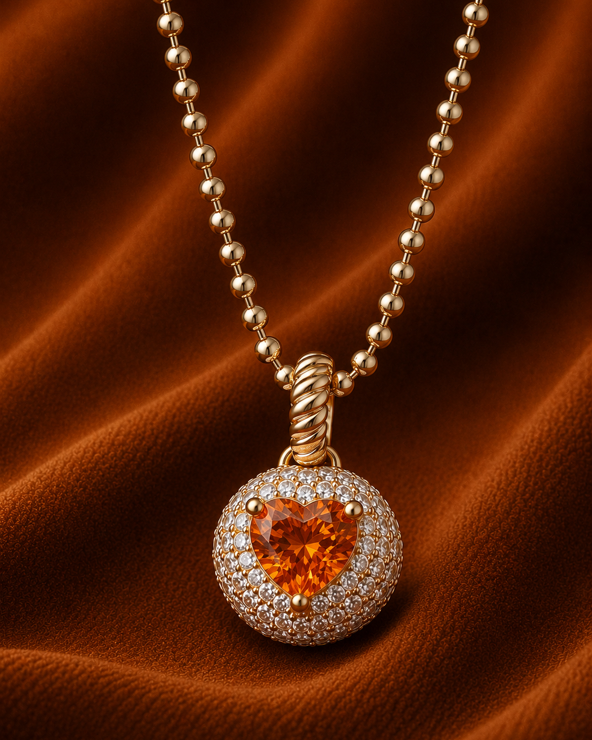 Heart Halo Gemstone Necklace