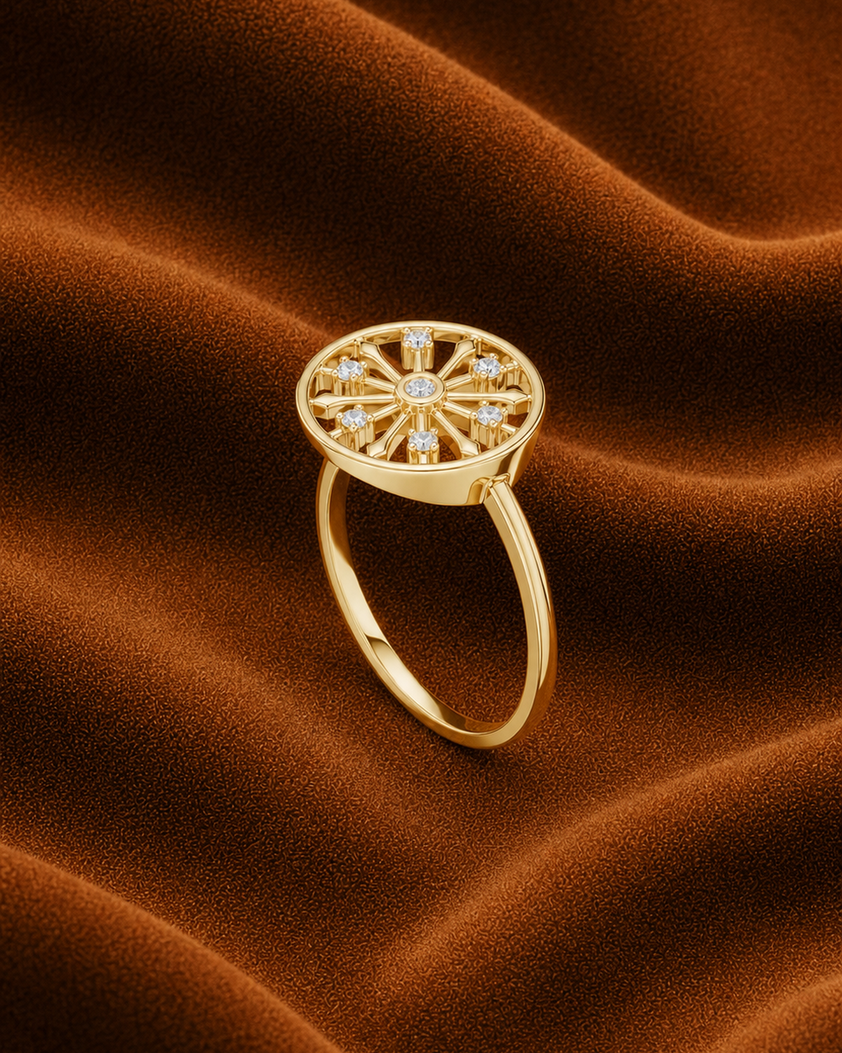 Sunburst Medallion Ring by MONICONIC