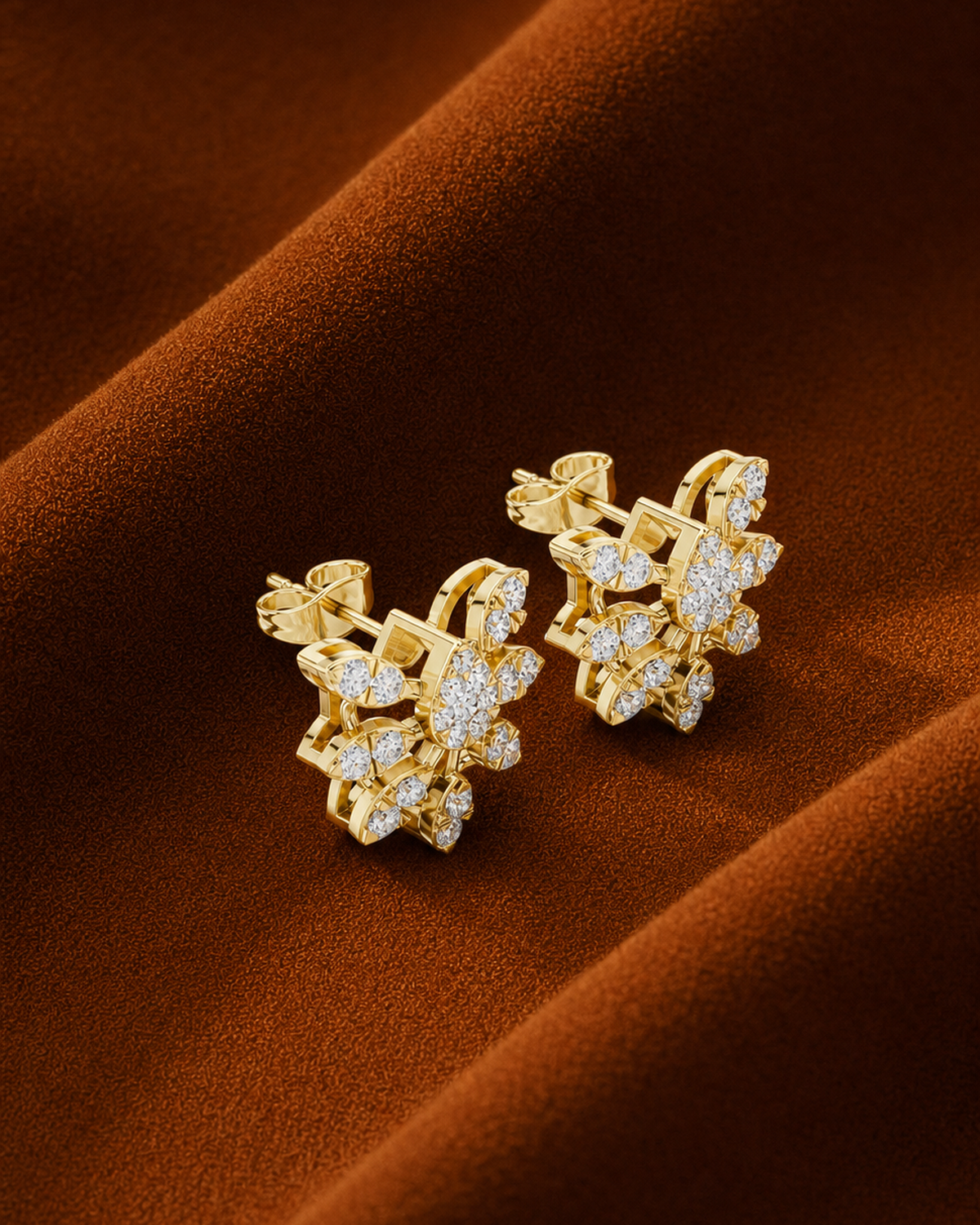 Starburst Diamond Stud Earrings by MONICONIC