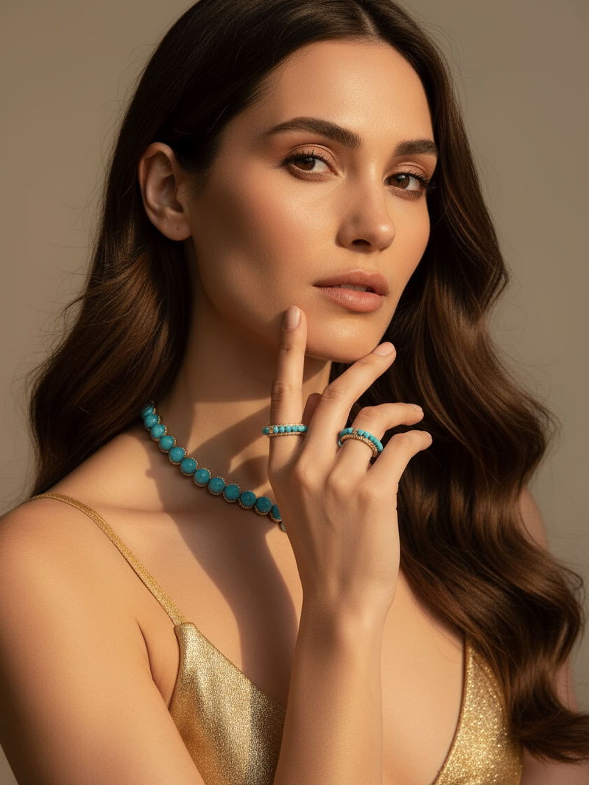 Turquoise Pavé Ring