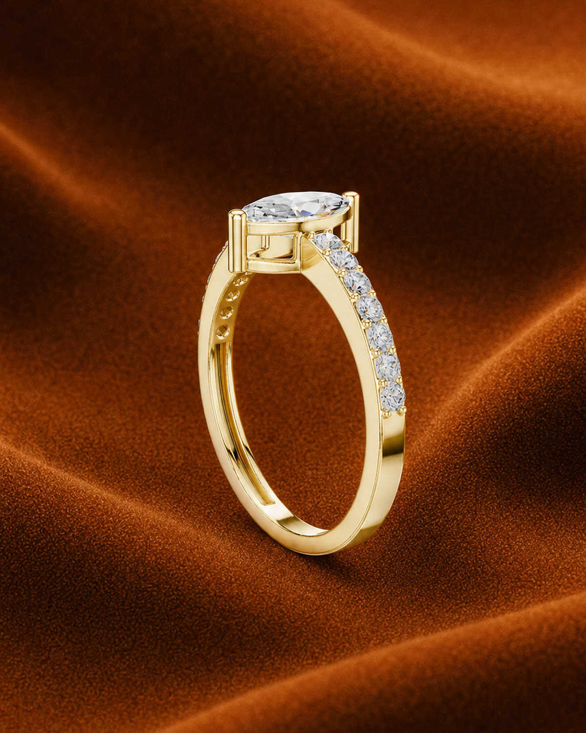 Marquise Collet Pavé Ring by MONICONIC