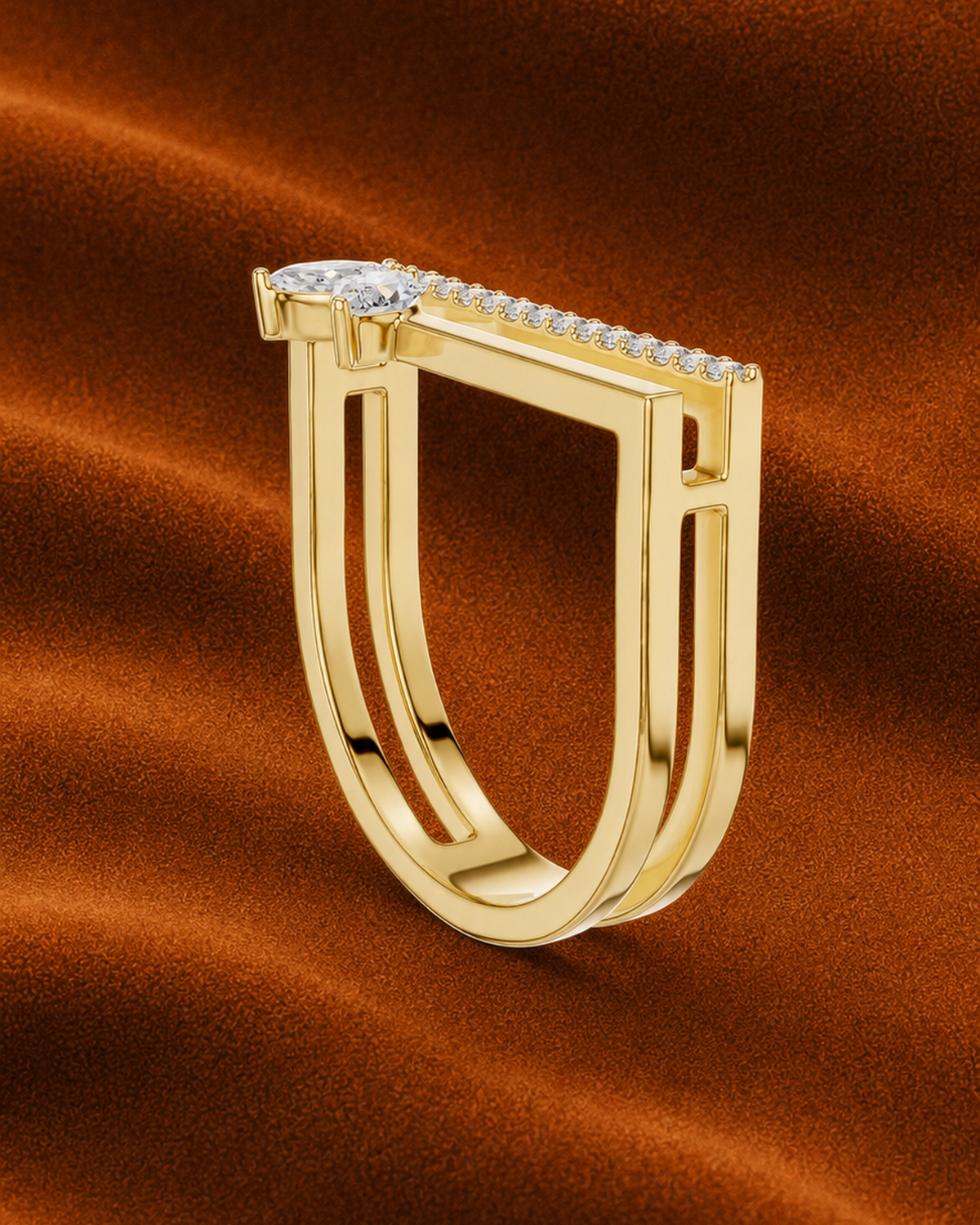 Marquise Duo Bar Ring by MONICONIC