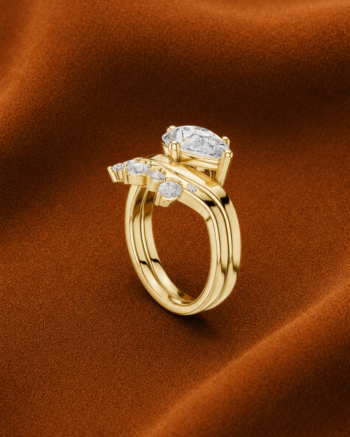 Pear-Cut Crown Ring by MONICONIC