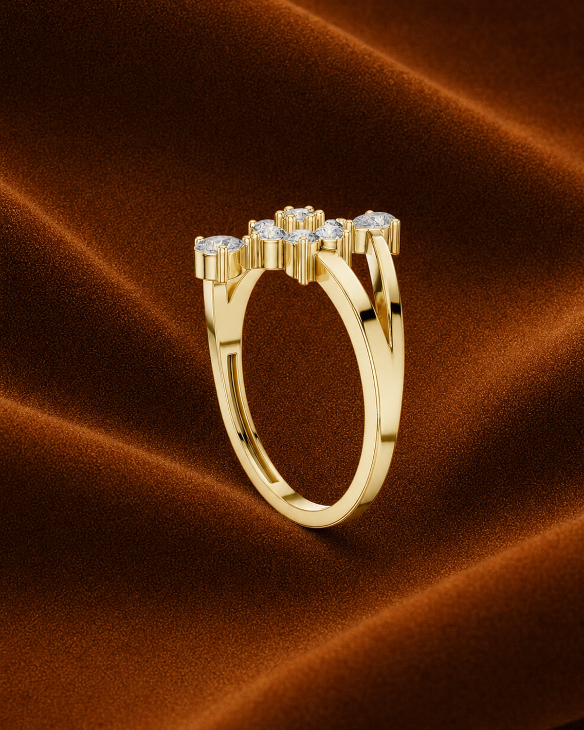 Pear Accent Floral Ring by MONICONIC