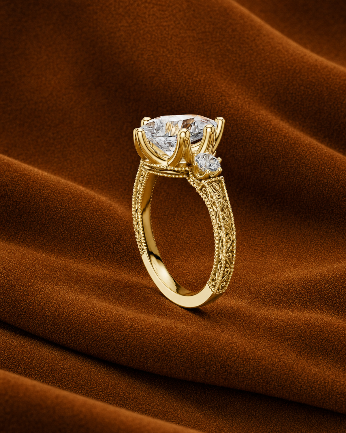 Pear Three Stone Ring by MONICONIC