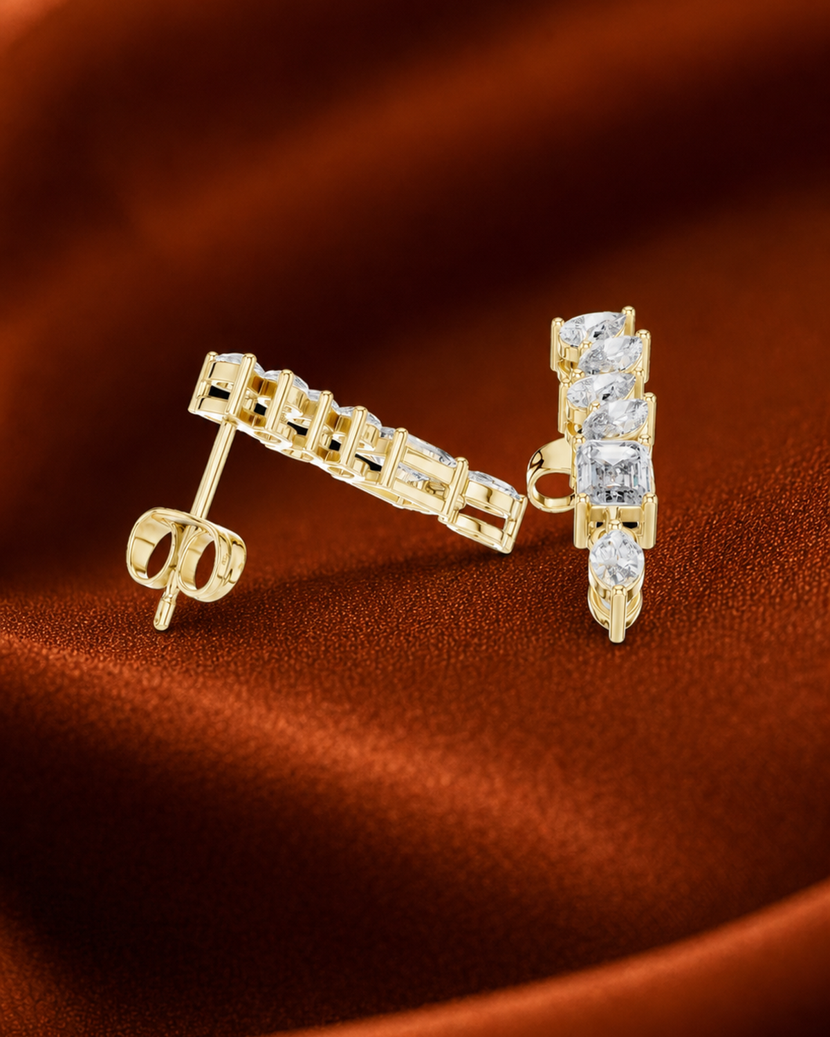 Mixed-Cut Lab-Grown Diamond Drop Earrings by MONICONIC