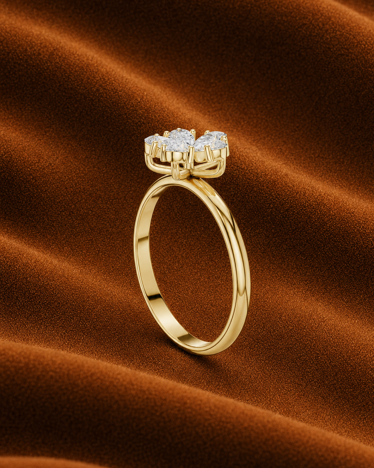 Pear Rosette Ring by MONICONIC