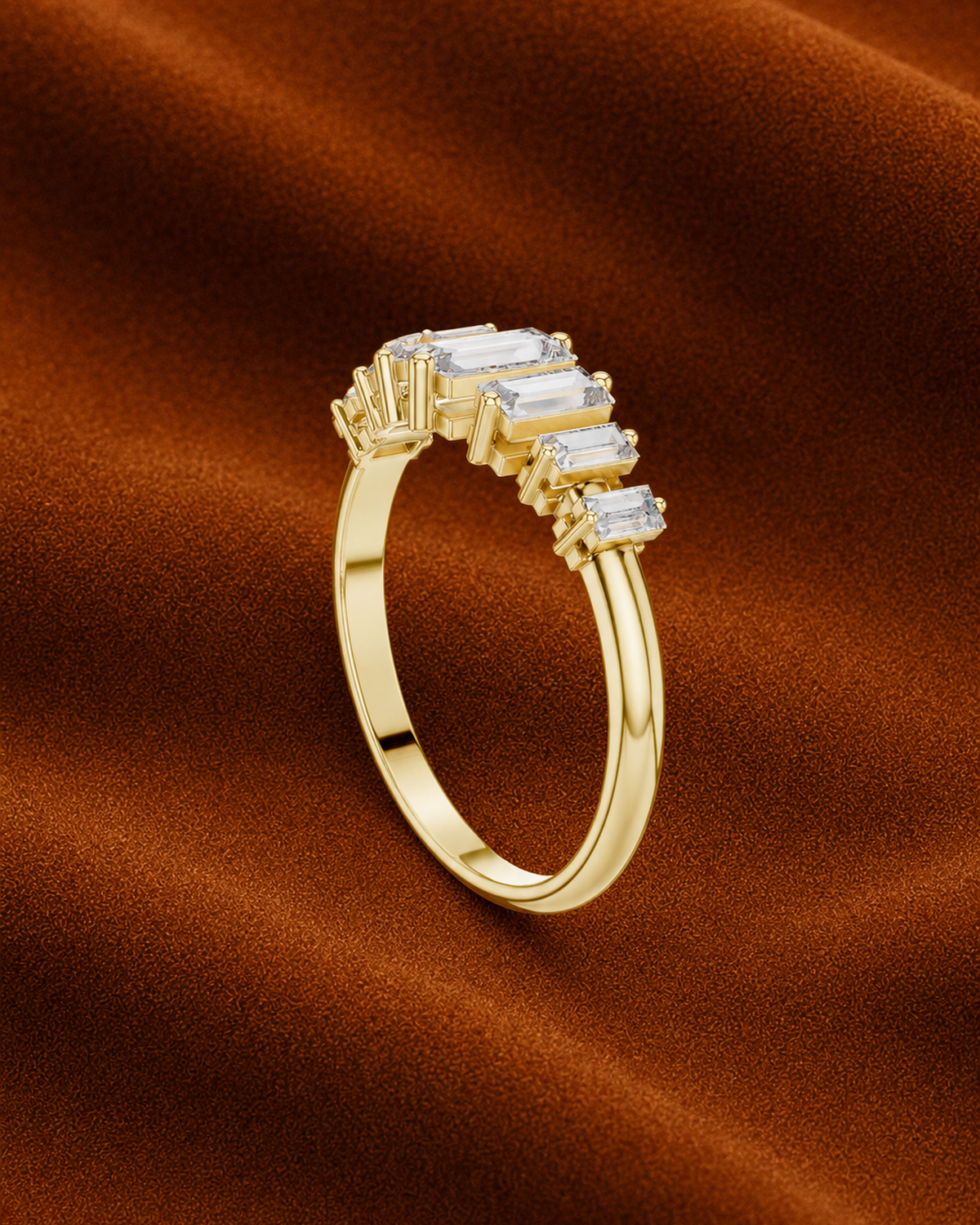 Graduated Baguette Ring by MONICONIC