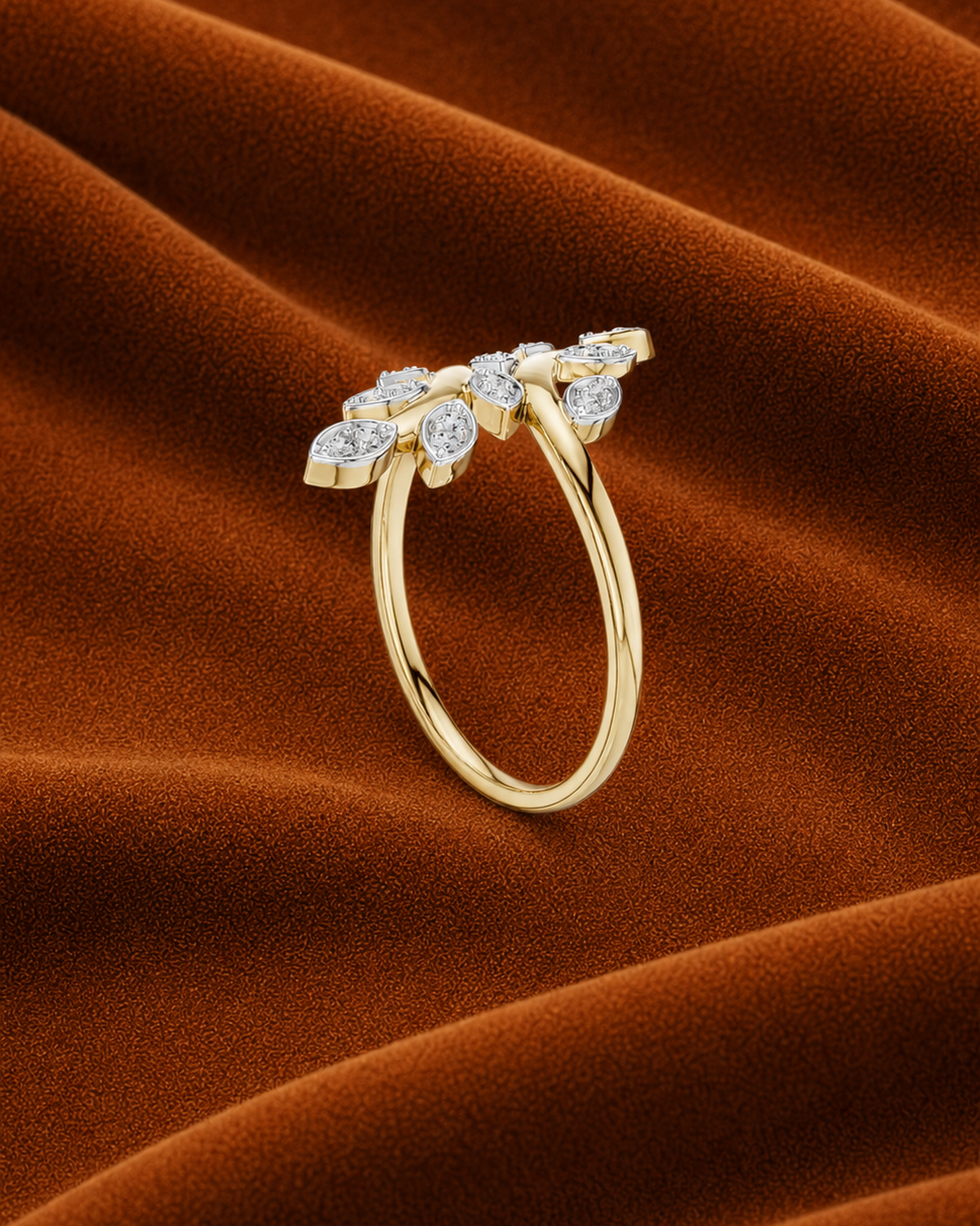 Leaf Vine Bypass Ring by MONICONIC