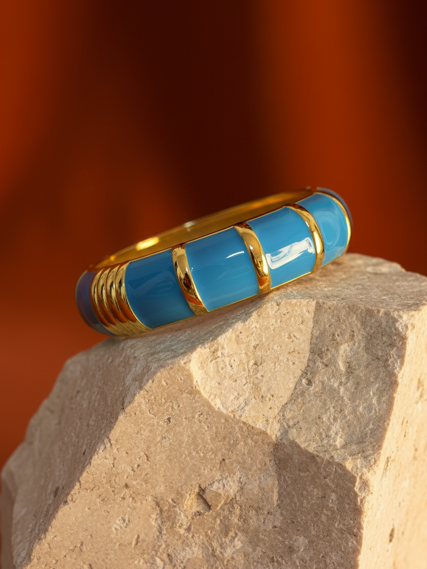 Azure Enamel Bangle