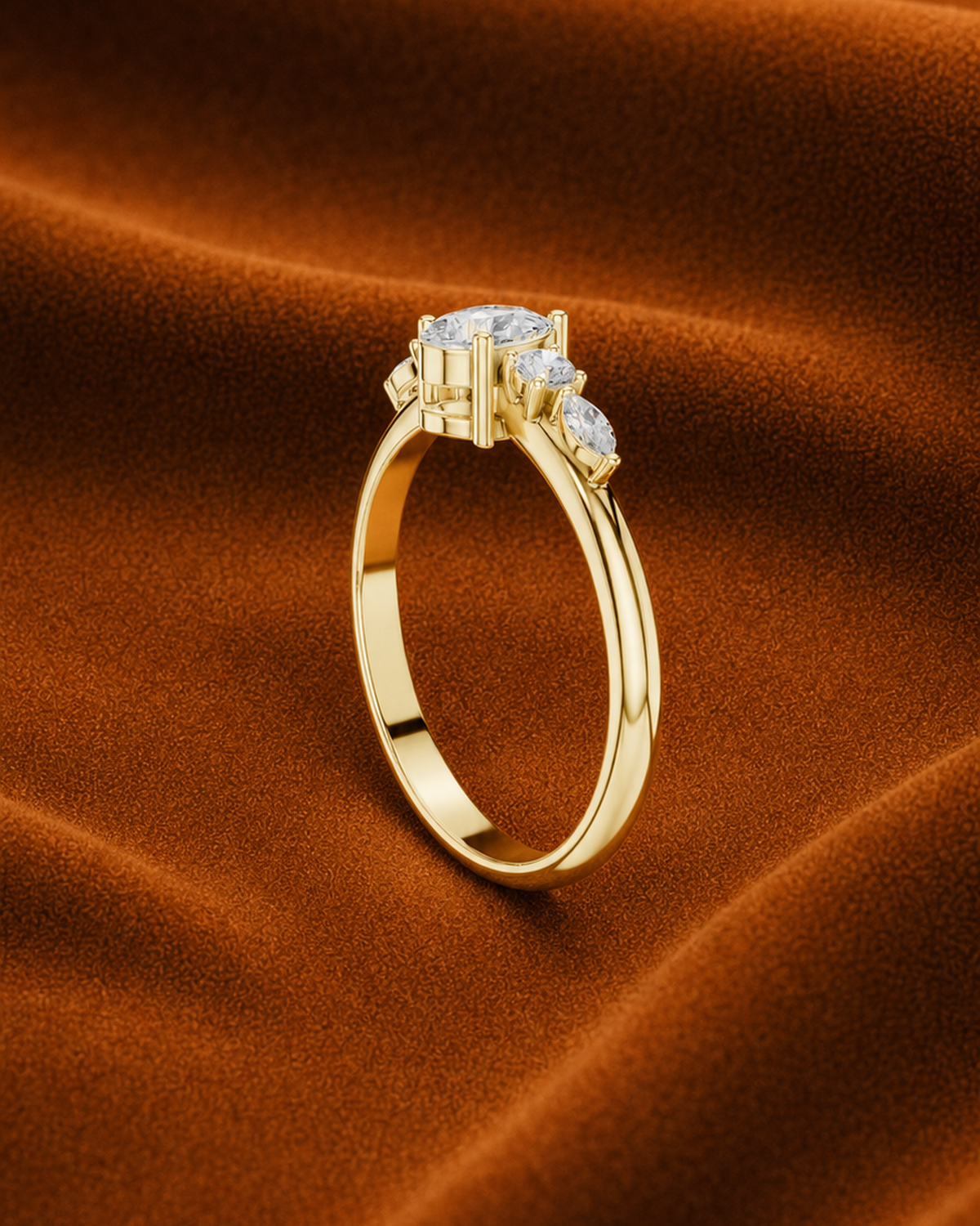 Pear Five Stone Ring by MONICONIC
