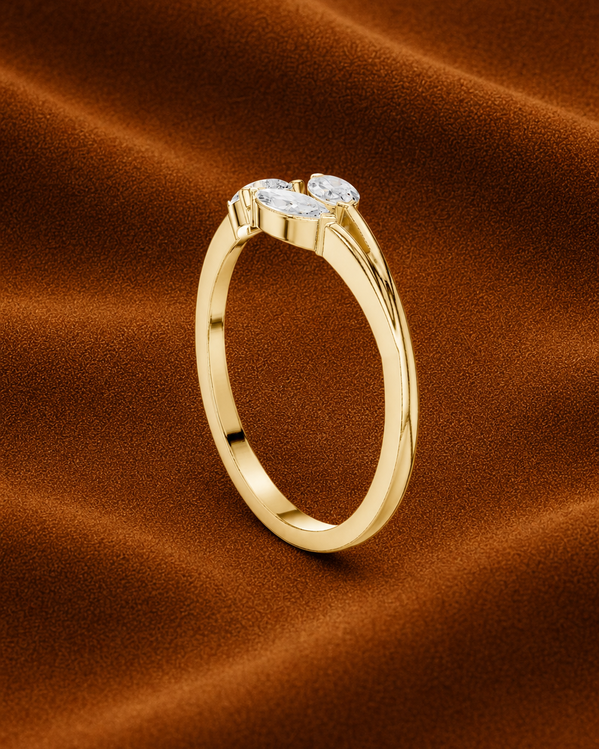 Pear & Marquise Bypass Ring by MONICONIC
