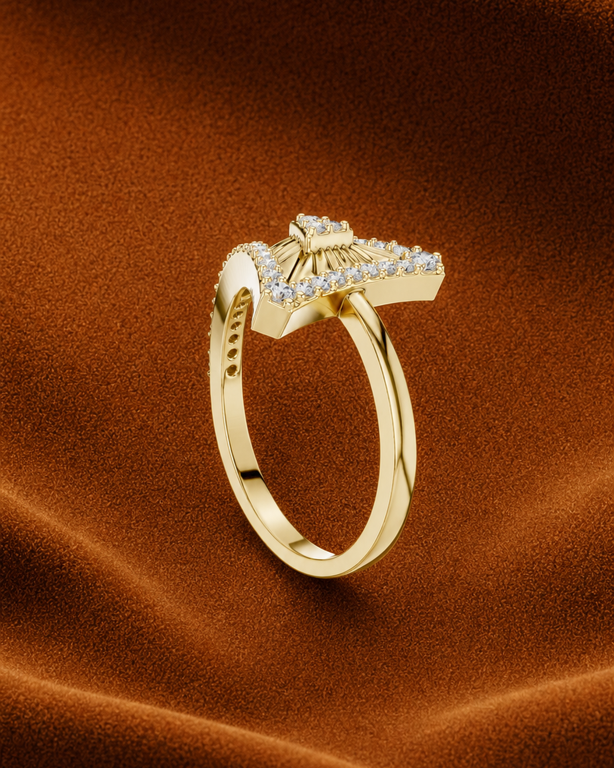Sunburst Triangle Ring by MONICONIC