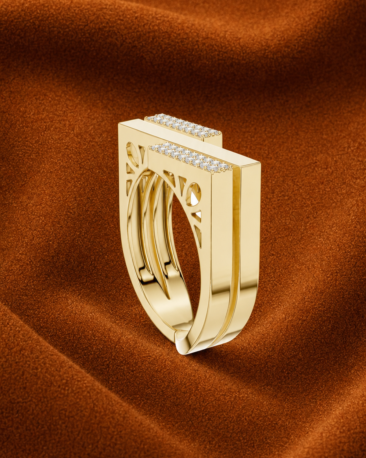 Double Bar Open Ring by MONICONIC